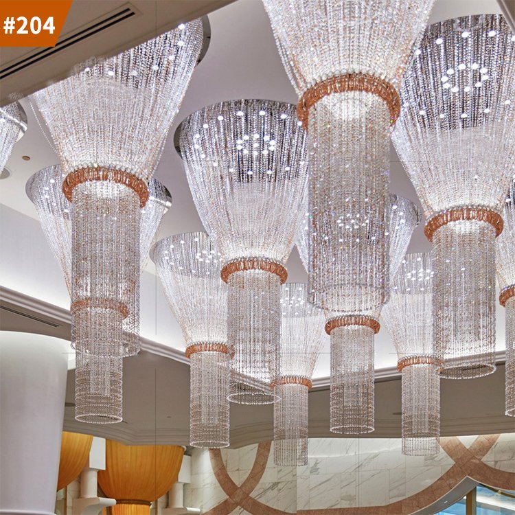 hanging large lamp hotel lobby villa commercial modern crystal led chandelier