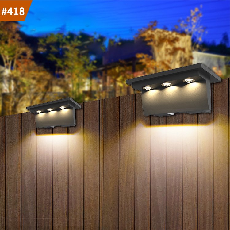 led solar step lights outdoor waterproof wall lights stairs garden lighting