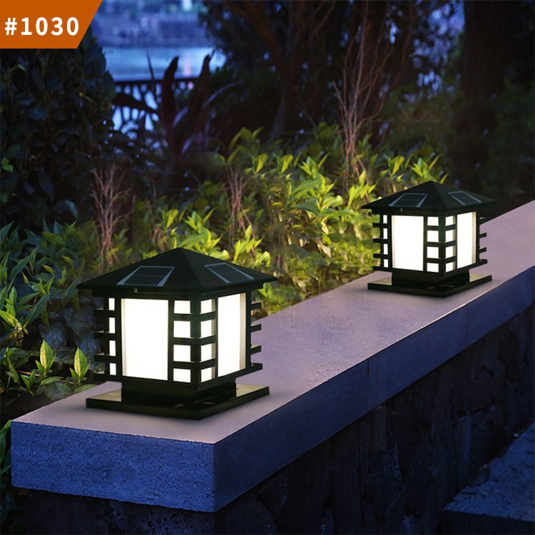 main gate pillar lights courtyard modern garden outdoor solar led pillar light
