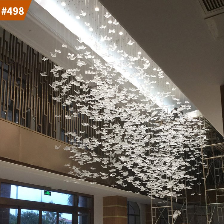 restaurant glass butterfly lamp modern white chandeliers pendant lights for home