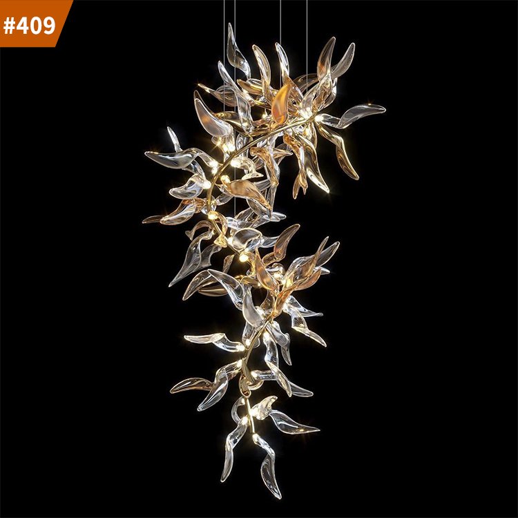 handmade decoration large art glass chandelier for hotel lobby restaurant stairs