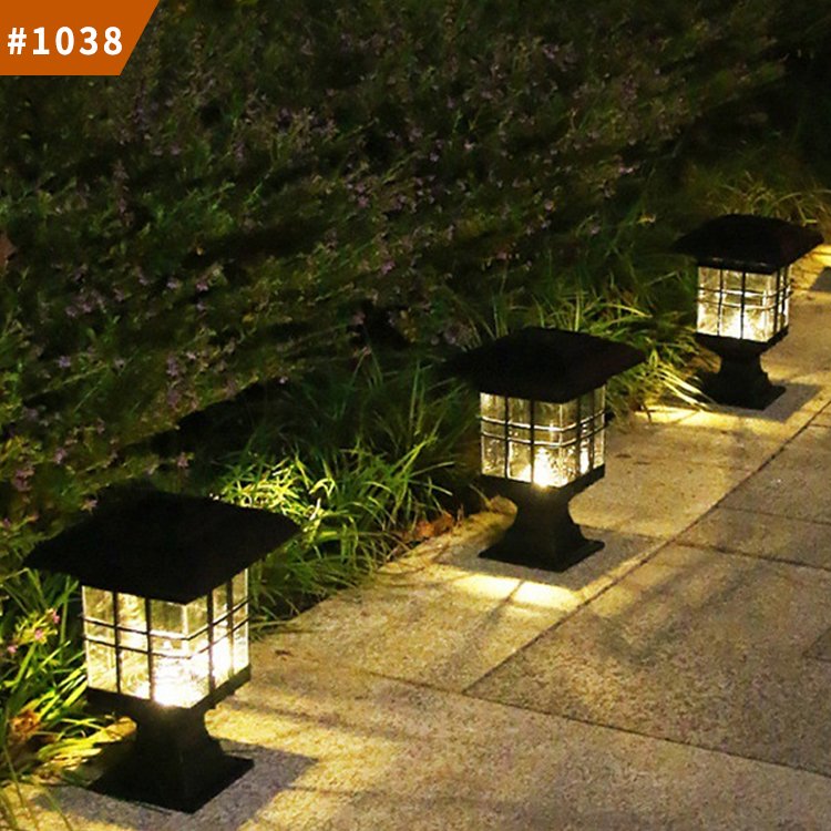 gate pillar lights lamp outdoor solar post light waterproof pillar lamp garden