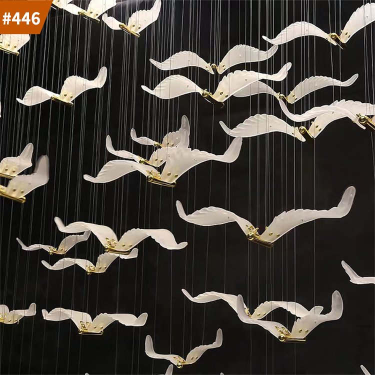 chandelier restaurant decoration sea gull hanging modern pendant light fixtures