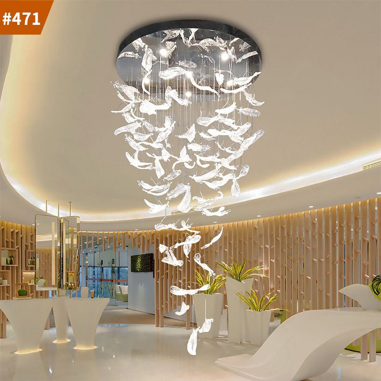 modern lighting nordic feather style murano glass chandelier ceiling light