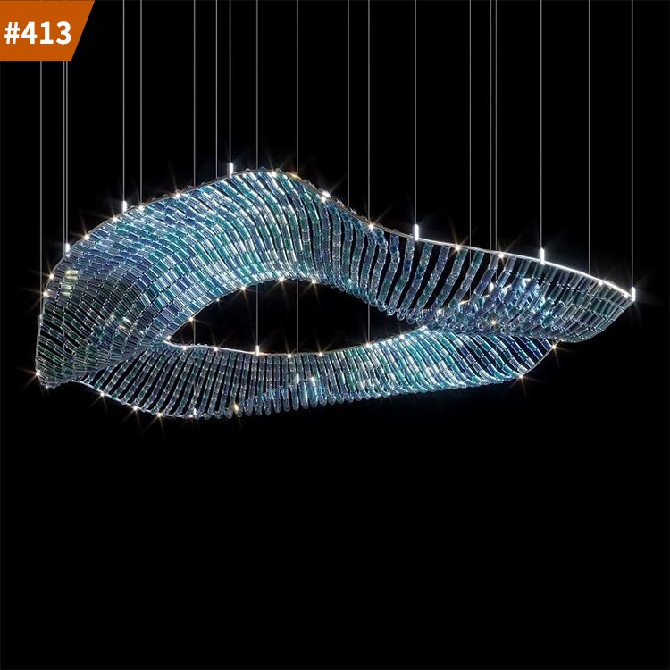 modern hotel lobby entrance custom luxury art glass led long chandelier lights
