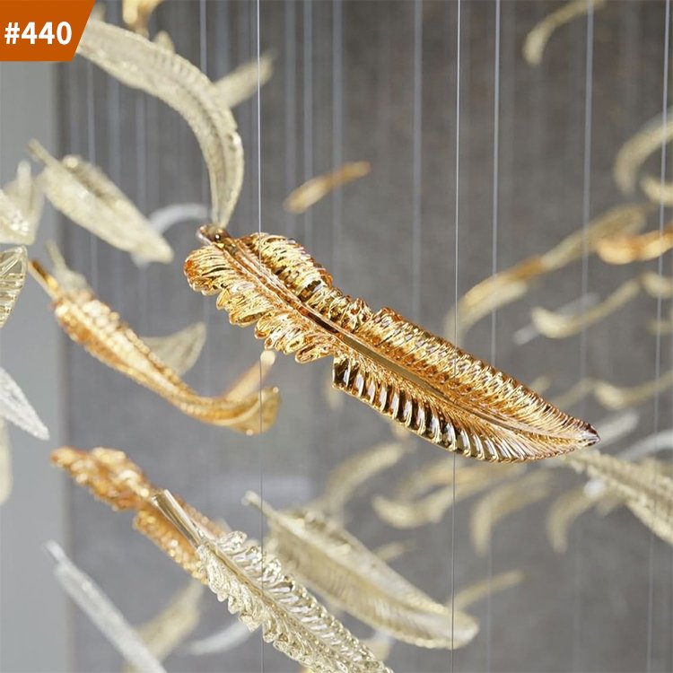 wedding lamps home decor luxury leave blown glass chandelier modern lighting