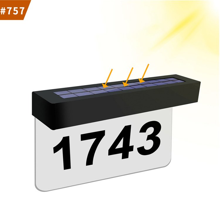 solar-powered led waterproof outdoor housedoor number sign solar for home yard