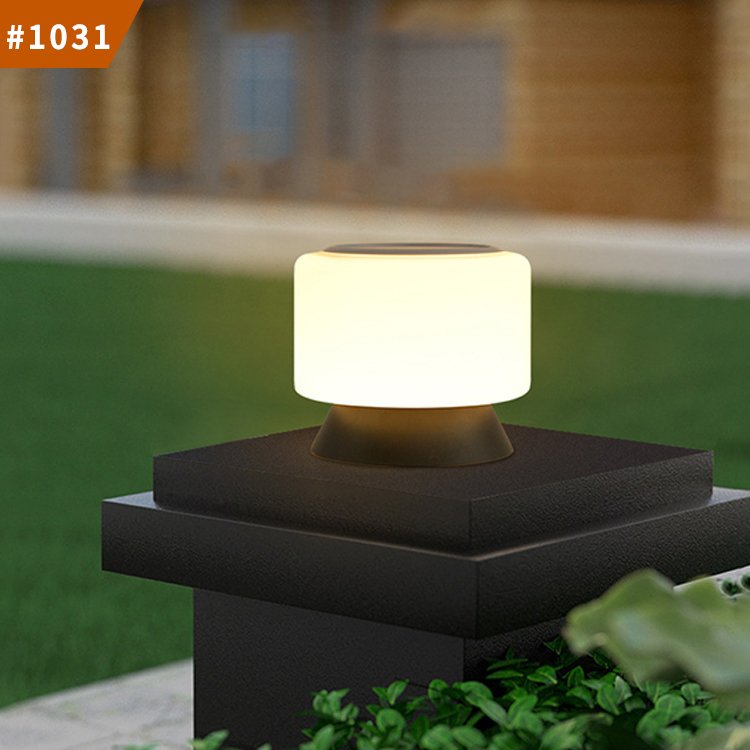 solar led garden post lamp outdoor waterproof lighting gate pillar lights