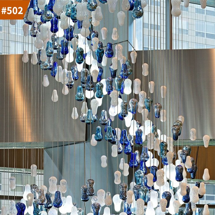 interior lighting blown glass commercial chandelier decorative light