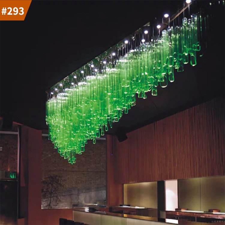 professional customized dreamlike kitchen green crystal glass chandelier lamp