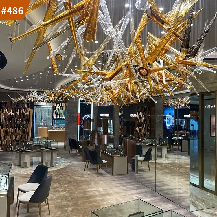indoor lighting hotel lobby stick murano glass modern ceiling chandelier