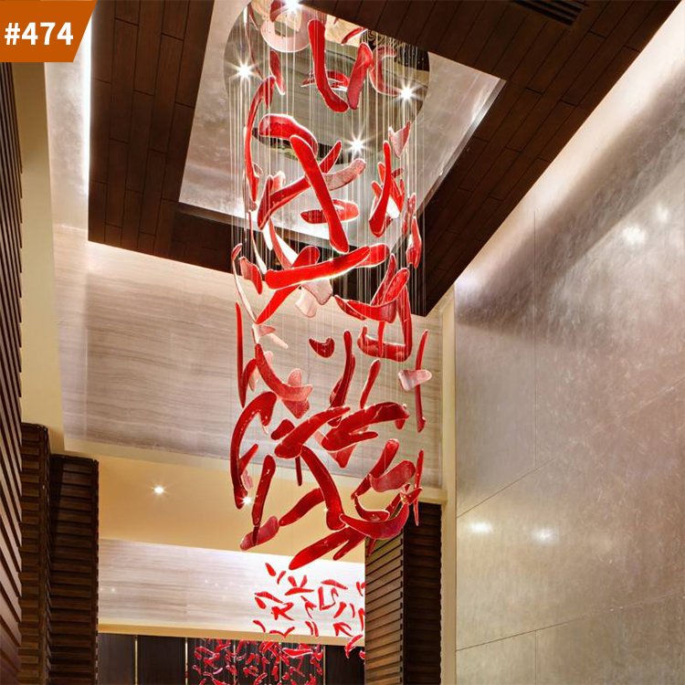 wedding lights special modern chandelier red colored lamps home decor luxury
