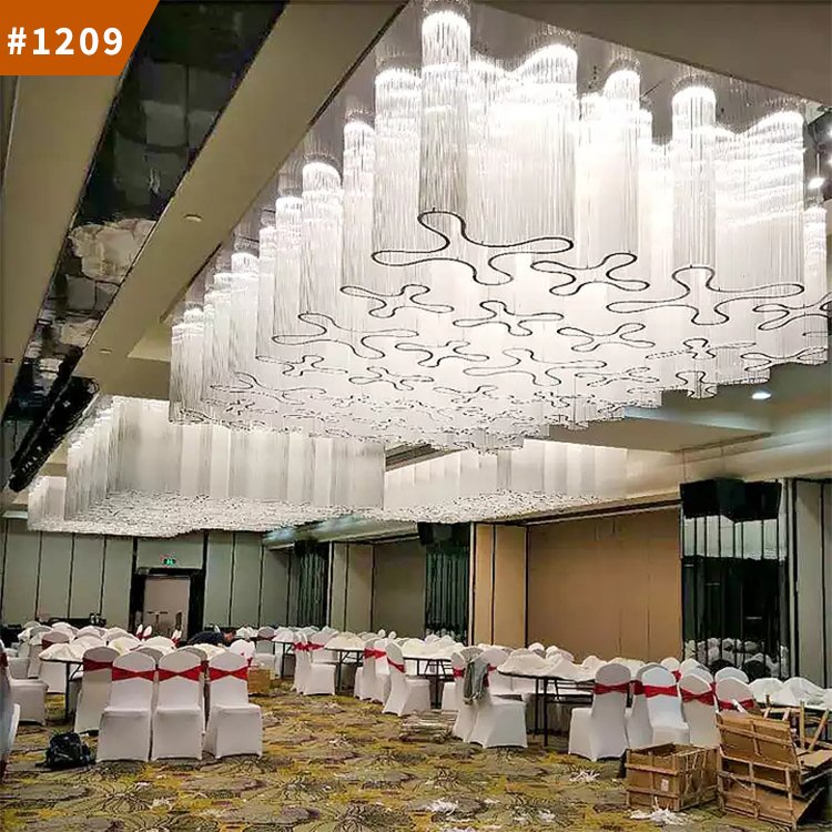 pandent light stairway villa restaurant big crystal glass led chandelier