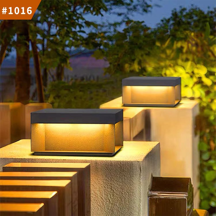 ip65 outdoor solar lawn light for courtyard landscape decoration pillar lights