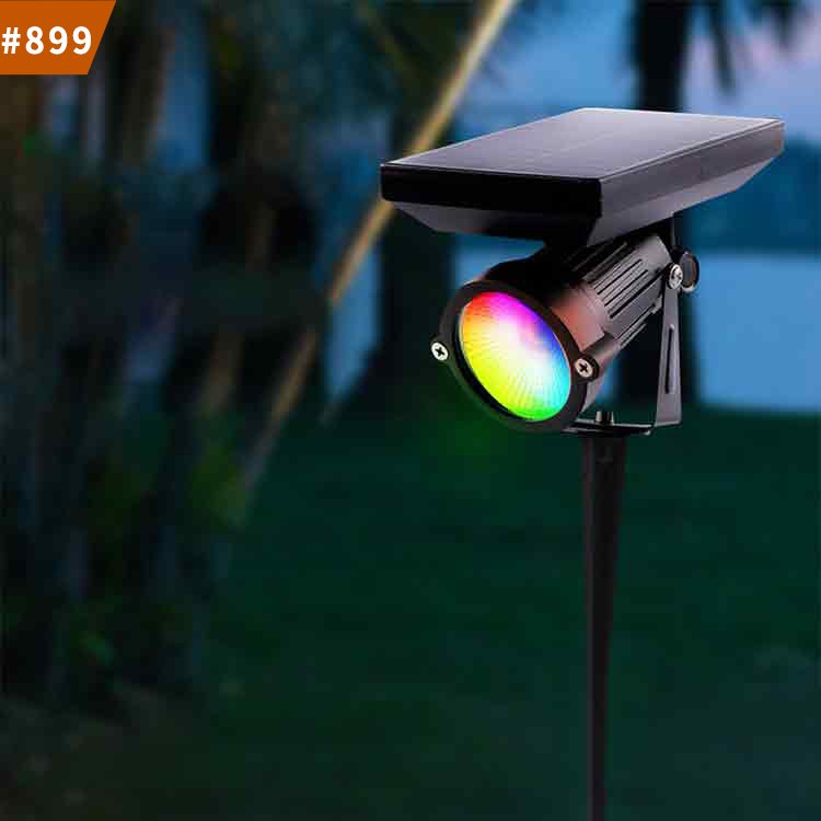 rgb tree lighting outdoor landscape spike led solar light garden spot lighting