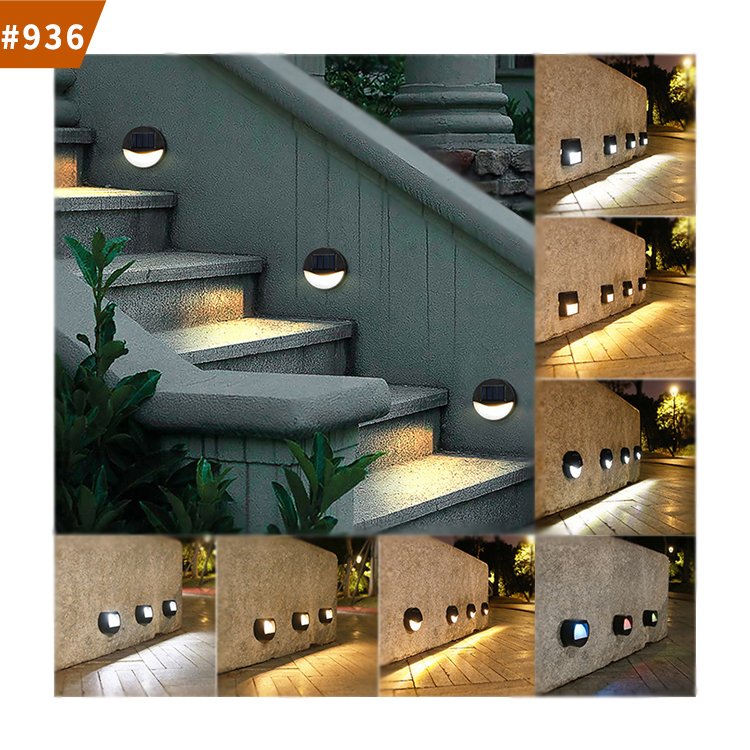 waterproof garden decor lamps wall light for balcony solar outdoor step lights