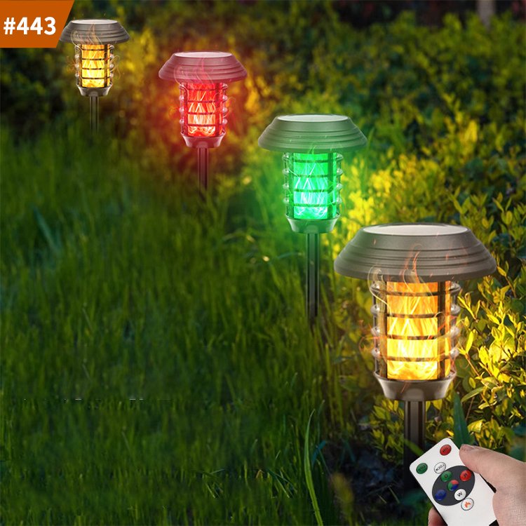 rgb solar garden light led outdoor landscape decoration solar flame lamp