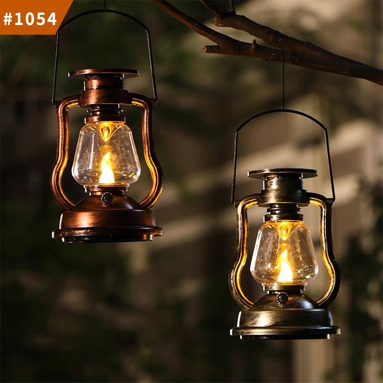 garden light solar kerosene outdoor led camping lantern solar vintage oil lamps