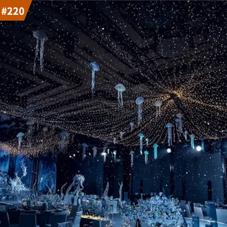 jellyfish design for banquet hall wedding decoration art led modern chandelier