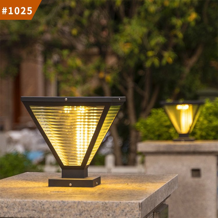 outdoor household door waterproof pillar light solar led pillar headlight