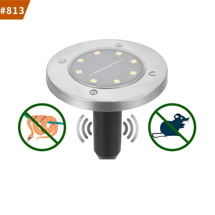 outdoor solar ultrasonic repellent snake rat repeller led lawn garden light farm
