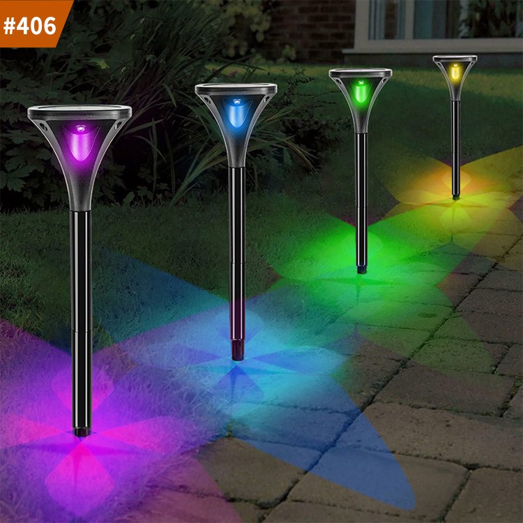 rgb solar garden light outdoor waterproof led path lights pathway solar lights