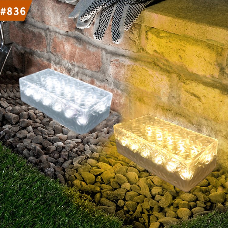 solar brick ice cube lights outdoor waterproof garden landscape decoration light