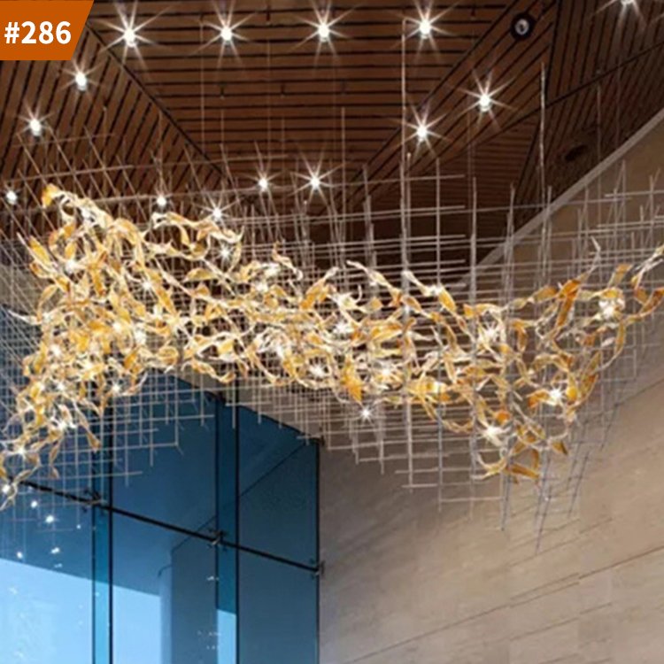 ceiling fixed project large stage acrylic circular chandelier pendant light