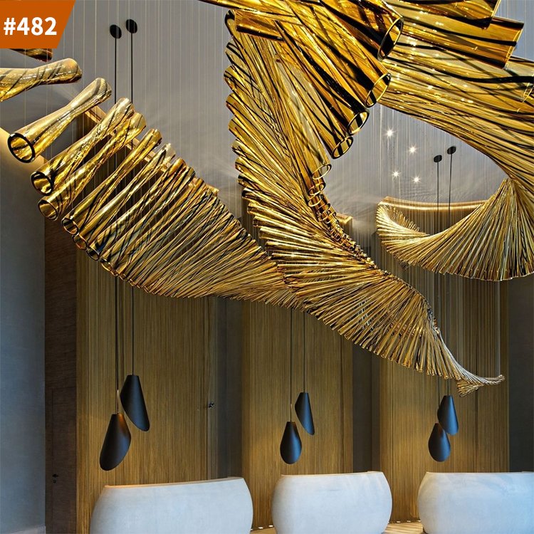 wedding project decorative lamp hotel lobby blown glass chandelier lighting