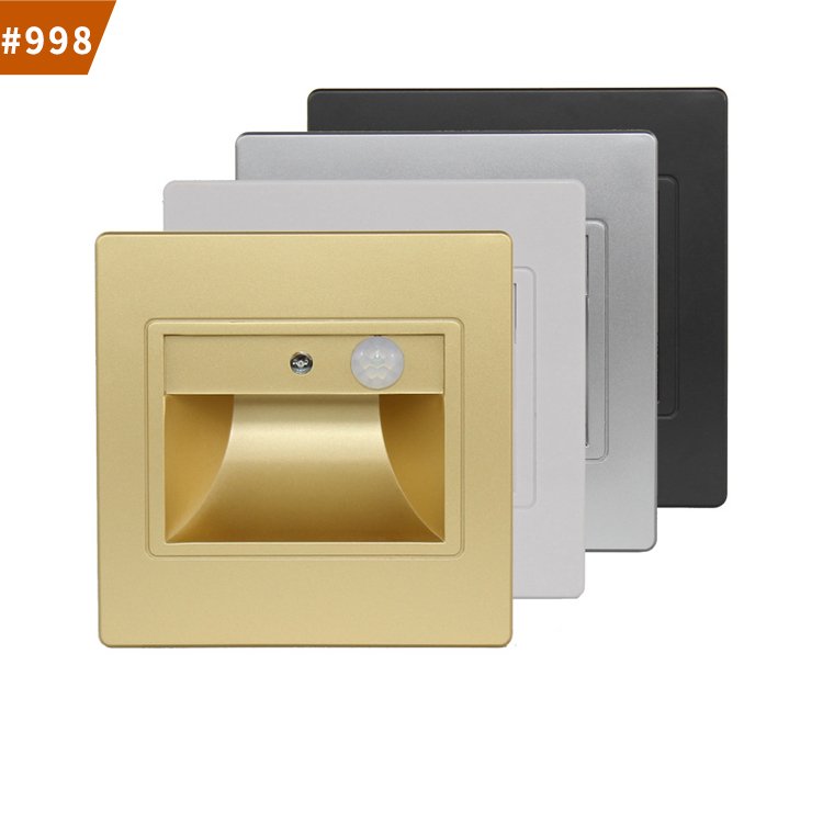 indoor led stair light pir motion sensor light recessed steps ladder wall lamp