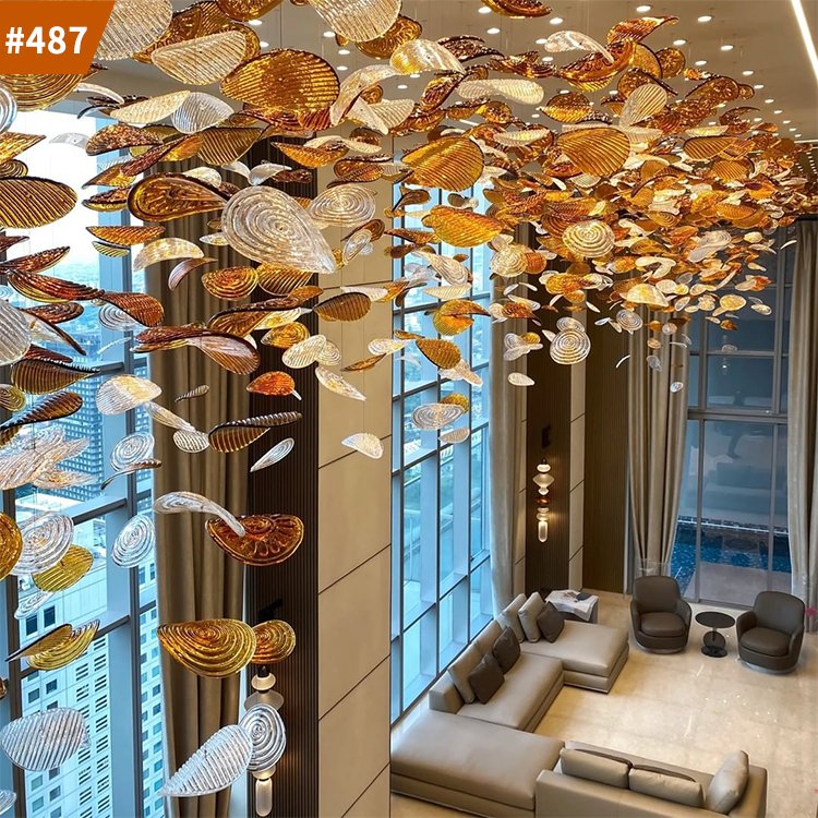 hotel decorative lighting plate blown glass chandelier lamps home decor luxury
