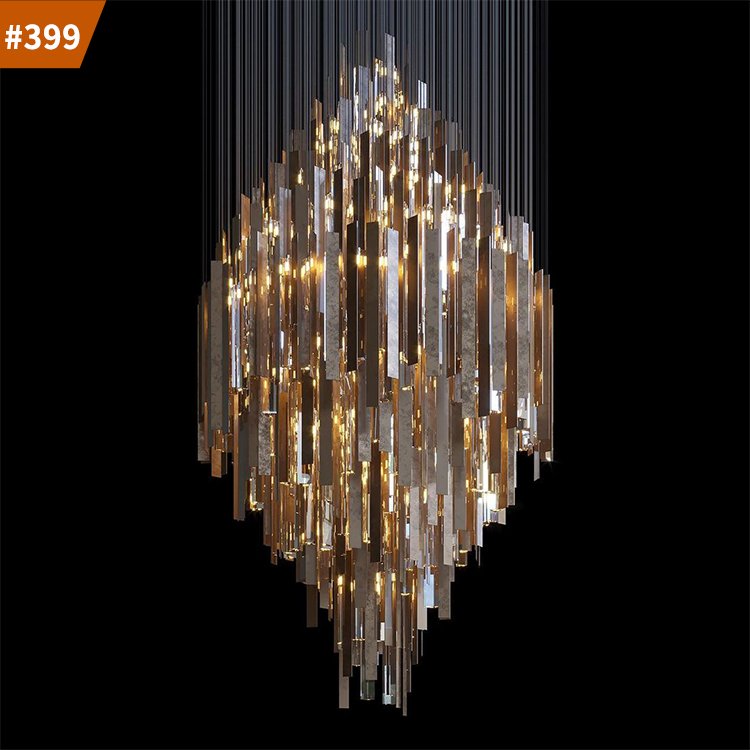 spiral lighting chandeliers luxury glass chandeliers for hotel family stairs
