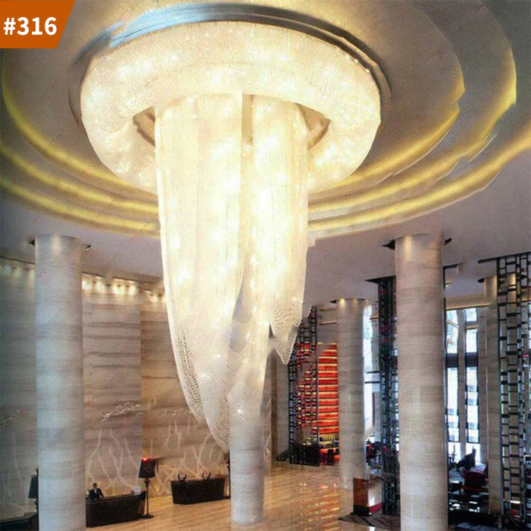 led chandelier ceiling light luxury hotel modern lamps large crystal chandelier