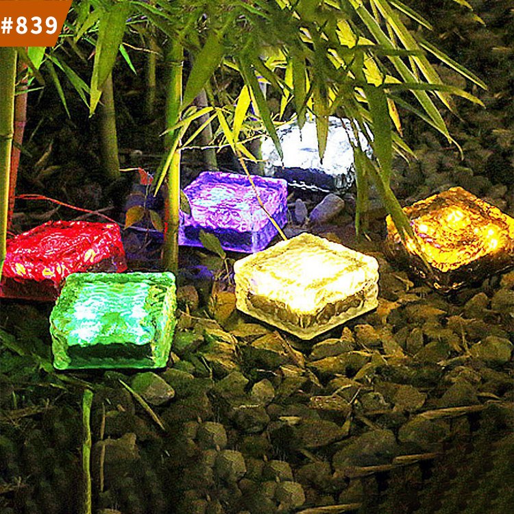solar path underground buried light led ice cube brick solar garden light
