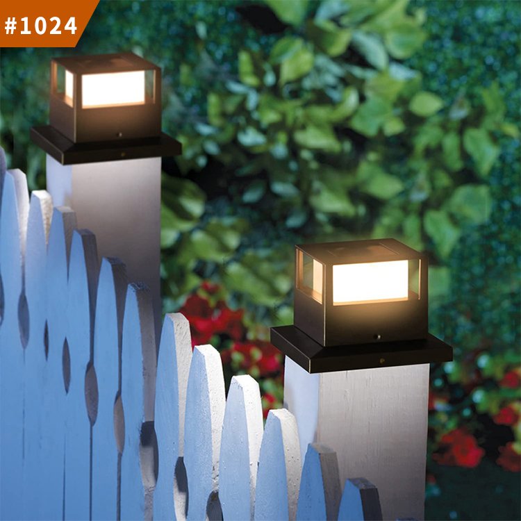 waterproof solar pillar fence lamp outdoor solar pillar lamp solar garden lamp